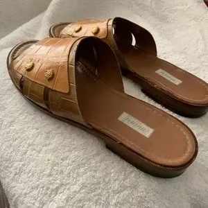 Mens genuine alligator two-tone slide. Gold emblems on the top. Amazon.com: YOPADO Mens Alligator Crocodile Grain Leather  main image 4